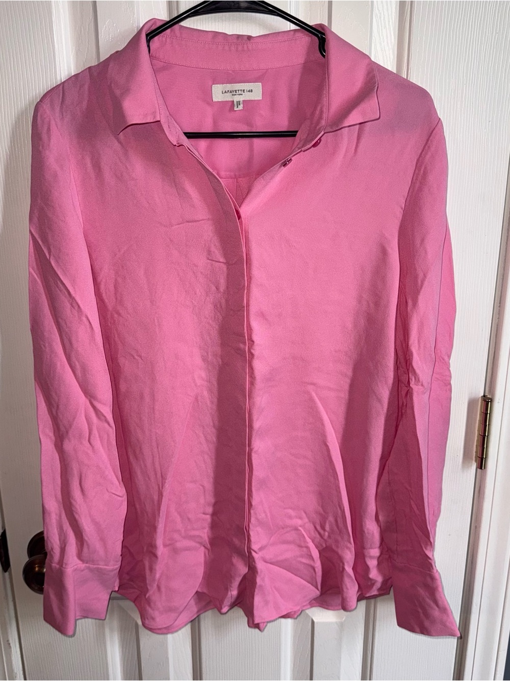 Lafayette 148 New York Pink Silk Blouse